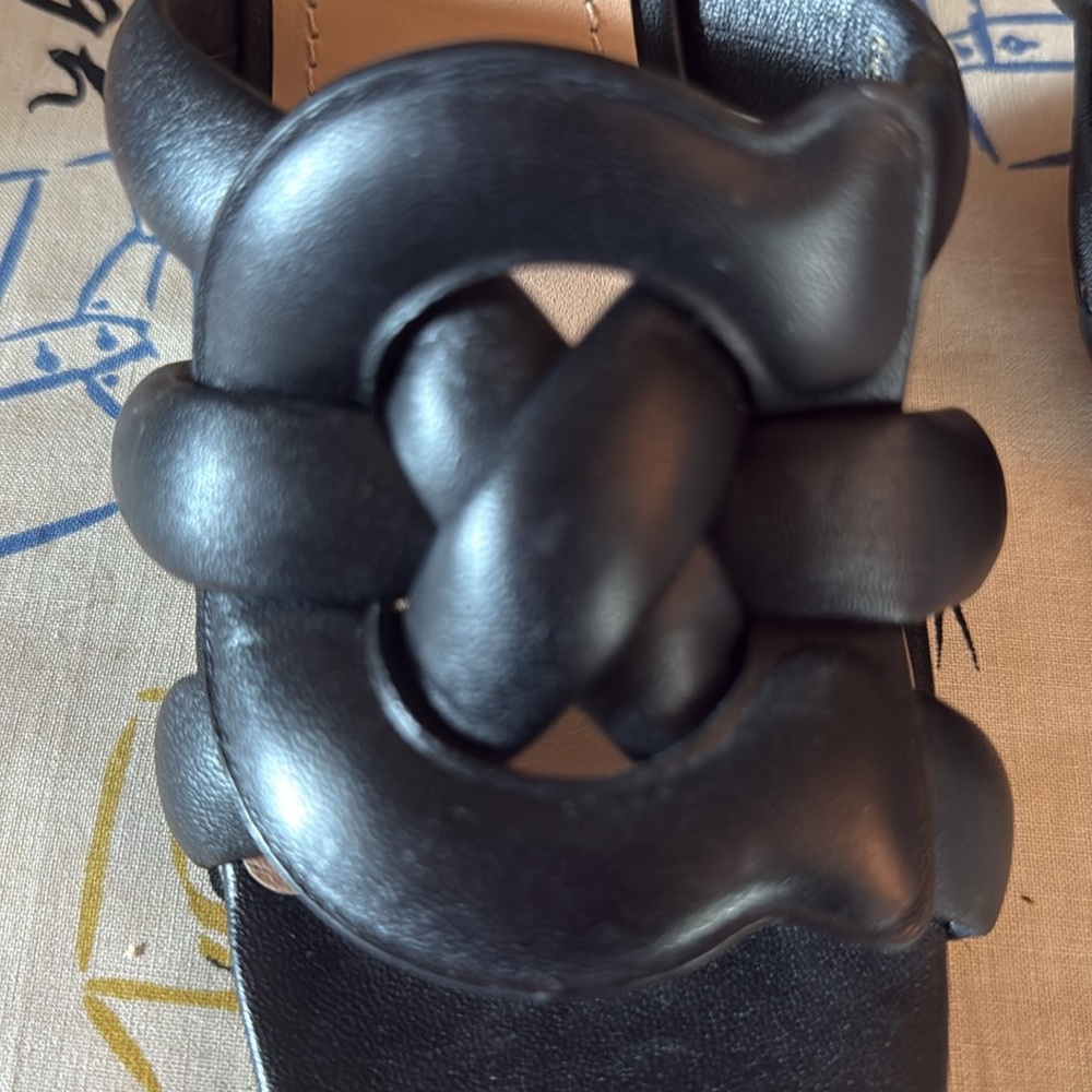 Coach Black Knotted C Heels. 8 M and brand new. - Picture 2 of 8